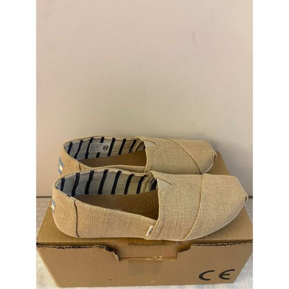 Toms natural textured canvas loafers size 8.5 - Picture 1 of 6